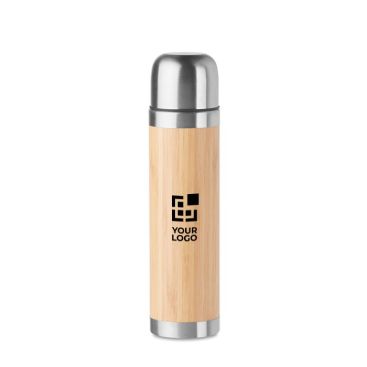 eleganti thermos personalizzati in bambù color legno