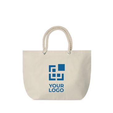 shopper personalizzate con manici di corda vista area di stampa
