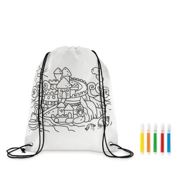 gadget zainetti a sacca da colorare color bianco