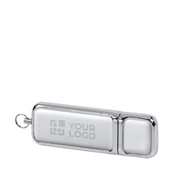 Usb pubblicitario 3.0 con dettagli in pelle vista area di stampa