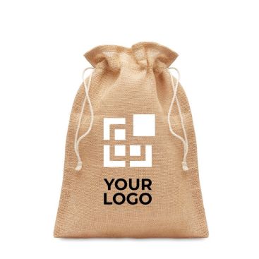 Sacchetti di juta personalizzati con logo vista area di stampa