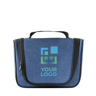 Beauty case da viaggio con logo da 600D color blu