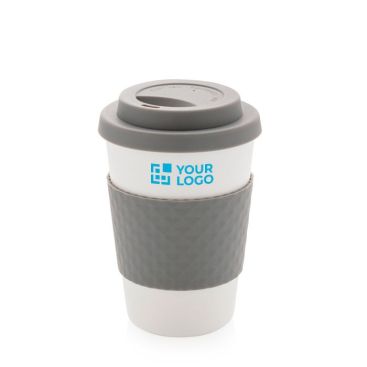Bicchieri con tappo e fascia colorati color nero da personalizzare