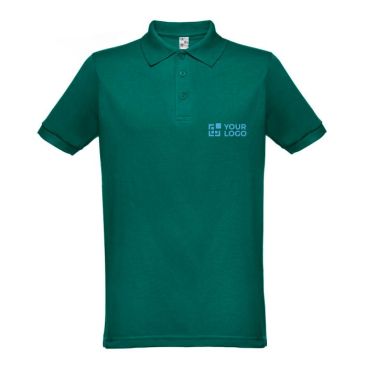 Polo uomo con logo in cotone piquet e poliestere 200 g/m2 THC Berlin Polo uomo con logo in cotone piquet e poliestere 200 g/m2 THC Berlin