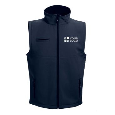 Gilet con logo per lo staff vista area di stampa