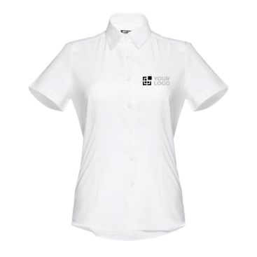Camicia maniche corte da donna in cotone oxford 130 g/m2 THC London WH Camicia maniche corte da donna in cotone oxford 130 g/m2 THC London WH