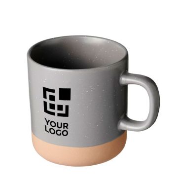 Tazza in ceramica con fondo non smaltato colore bianco