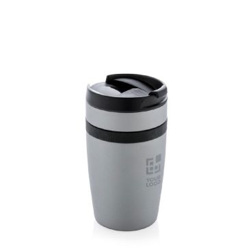 Bicchiere d'asporto termico con logo colore nero