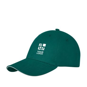 Cappellino promozionale a 6 pannelli vista area di stampa