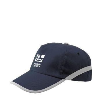 Cappelli con elementi riflettenti vista area di stampa