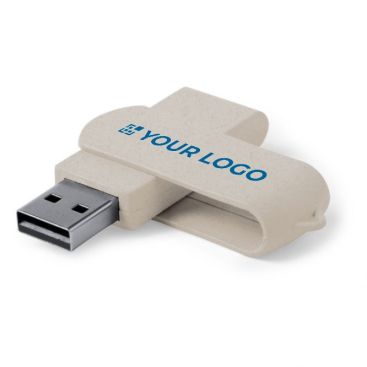 Memorie usb personalizzate in paglia di grano con logo