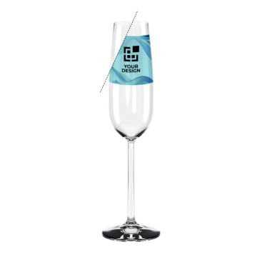Bicchieri in vetro personalizzati da prosecco vista area di stampa