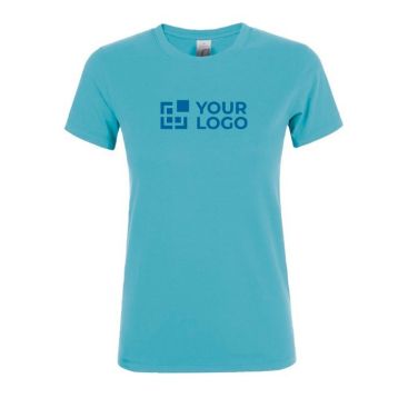 T shirt donna con logo da 150 g/m² vista area di stampa