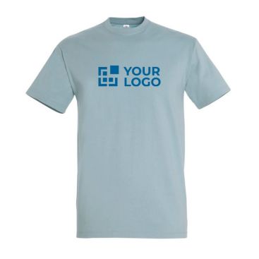 Colorate t shirt pubblicitarie con logo vista area di stampa