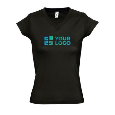 T shirt aziendali con scollo a V colore nero