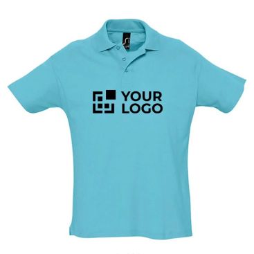 Polo aziendali con logo vista area di stampa