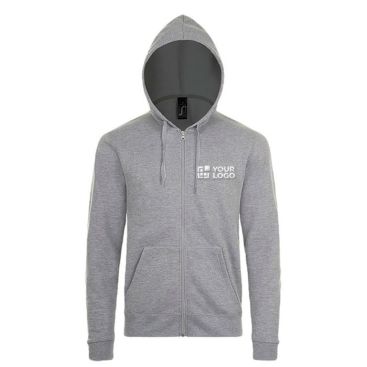 Hoodie promozionale con zip in cotone e poliestere 260g/m2 SOL'S Stone