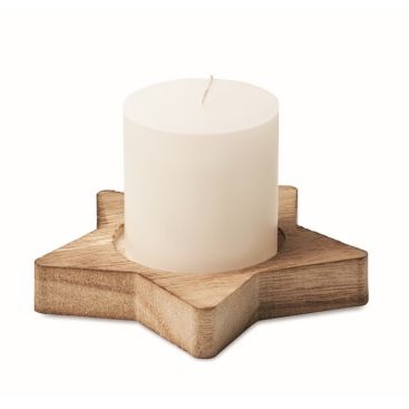 Candele profumate personalizzate con logo colore legno