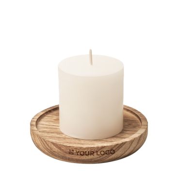 Porta candele da personalizzare in legno vista area di stampa