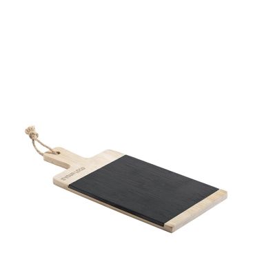 Tagliere rettangolare con placca in ardesia 