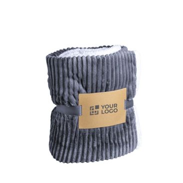 Plaid di pile personalizzati con logo vista area di stampa