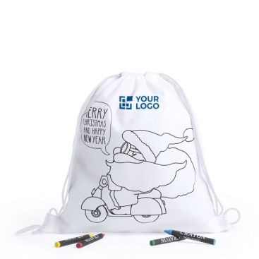 Zainetto per bambini con disegno da colorare color bianco seconda vista
