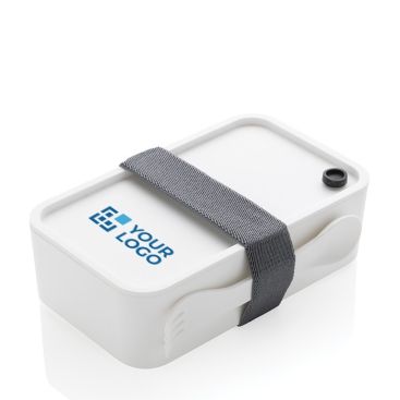 Lunch box personalizzati con posata vista area di stampa