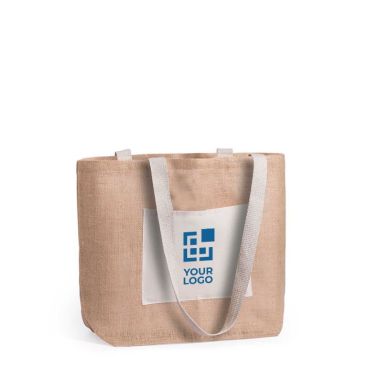 Borsa in juta personalizzata e tasca frontale per eventi Borsa in juta personalizzata e tasca frontale per eventi