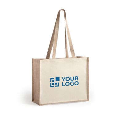 Shopper di juta resistente da 250 g/m² vista area di stampa