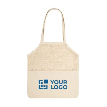 Shopper di cotone con logo da 220 g/m² vista area di stampa