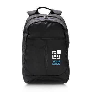 Zaini aziendali con porta USB vista area di stampa