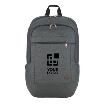 Zaino professionale in polycanvas color grigio scuro vista con logo