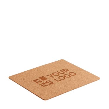 Mouse pad con logo in sughero vista area di stampa