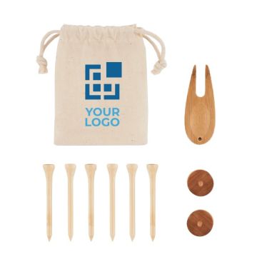 Accessori per il golf con logo color beige