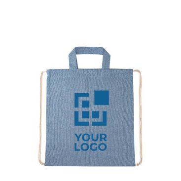 Zainetti con logo in stile borsa vintage vista area di stampa