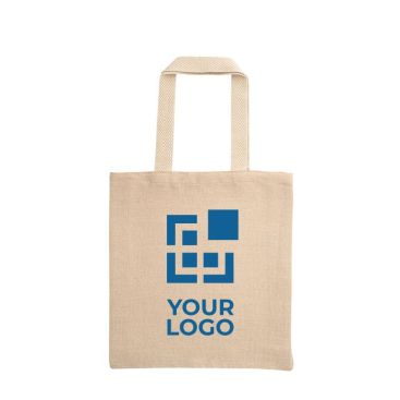 Shopper di cotone con logo vista area di stampa