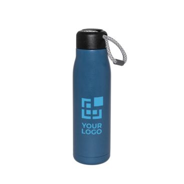 Borraccia termica con tappo in silicone color blu