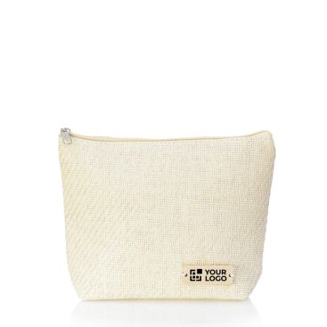 Pochette con logo in materiale sintetico vista area di stampa