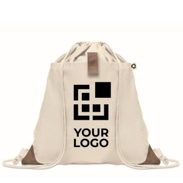 Sacca logo cotone riciclato angoli a contrasto 220 g/m2 Sacca logo cotone riciclato angoli a contrasto 220 g/m2