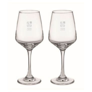 Set di 2 bicchieri da vino personalizzati in vetro da 400 ml Set di 2 bicchieri da vino personalizzati in vetro da 400 ml