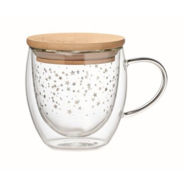 Tazza in vetro borosilicato con stelline