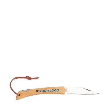 Coltello pieghevole in acciaio e bambù