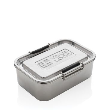 Lunch box personalizzabile in acciaio inox color argento
