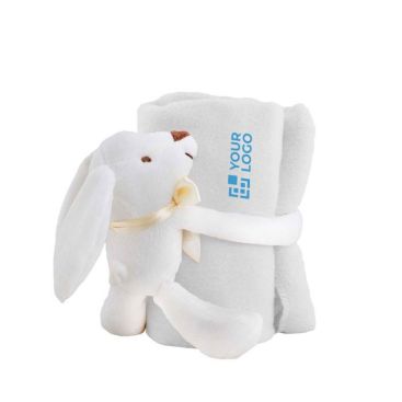 Coperta per bambini con peluche personalizzabile vista area di stampa