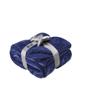 Coperta con logo double face lato vellutato lato sherpa