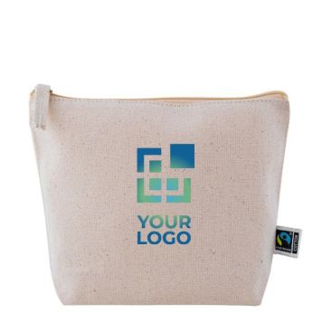 Pochette in tessuto del commercio equo e solidale vista area di stampa