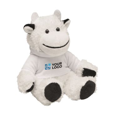 Mucca bianca e nera di peluche