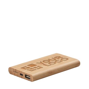 Powerbank da 4000 mAh in bambù vista area di stampa