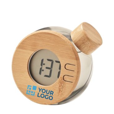 Orologio LCD che funziona ad acqua e sale vista area di stampa