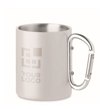 Tazza metallo personalizzata moschettone 300ml